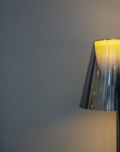 Half lampshade of a modern floor lamp, interior photos, Humboldt Forum, Berlin, Germany