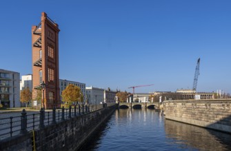 View of Schinkelplatz and the Spree from Werderscher Markt, Berlin, Germany