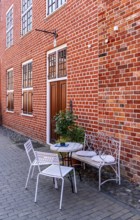 Catering, retail and typical, historic architecture in the Dutch Quarter in Potsdam, Brandenburg,