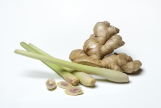 Ginger, ginger root and lemongrass