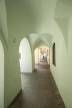 Unique arcades in Budweis South Bohemia, Czech Republic