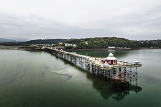 Garth Pier from a drone, Bangor, Wales, UK