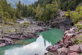 240903_030 McDonald Creek flowing through Red Rock Point along the Going to the Sun Road in Glacier