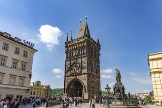 The Gothic Old Town Bridge Tower in Prague, Czech Republic