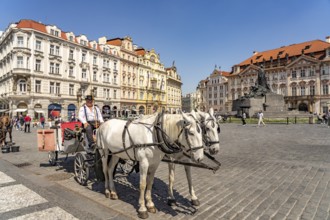 Horse-drawn carriage on Old Town Square in the Old Town of Prague, Prague, Czech Republic