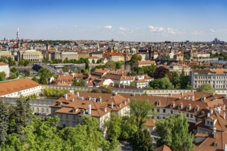 Old Town, Vltava and Malá Strana seen from above, Prague, Czech Republic