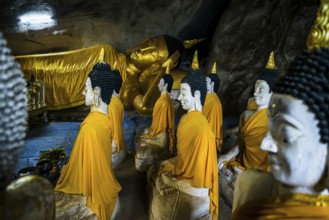 Cave with Buddha Statues, Tham Phra Non, Reclining Buddha Cave, Wat Ao Noi, Prachuap Khiri Khan,