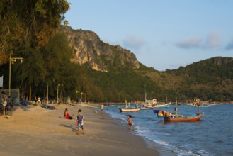 Scenic beach, sunset, Prachuap Khiri Khan, Prachuap Khiri Khan Province, Central Thailand, Thailand