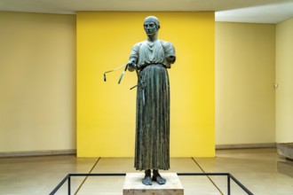 The famous statue of the charioteer of Delphi in the Archaeological Museum, UNESCO World Heritage