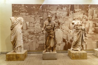 Statue of a philosopher in the Delphi Archaeological Museum, UNESCO World Heritage Site in Delphi,