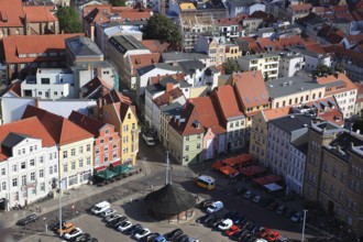 City panorama from above, Market Square, Stralsund, Hanseatic City of Stralsund, Vorpommern-Rügen