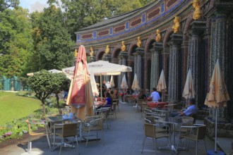 Cafe am Sonnentempel, New Palace, Hermitage in Bayreuth, Upper Franconia, Bavaria, Germany