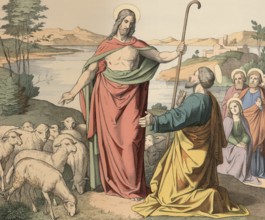 Biblical story, Jesus gives Peter the supreme pastoral office in the episode at the Sea of