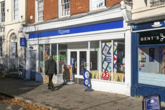 Branch of TG Jones shop store newly rebranded from WH Smith, Devizes, Wiltshire, England, UK