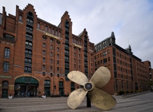 Propeller, Peter Tamm International Maritime Museum, warehouses, façade, brick building, Hamburger