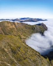 Snowdon Massif from a drone, Snowdon Range, Snowdonia, North Wales, UK