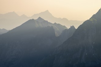 View of the surrounding peaks from the Rotstein Pass, Alpstein, Appenzell, Switzerland