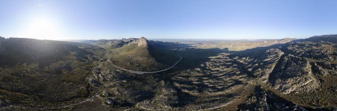 Parkhuispas mountain pass, aerial view of mountains and countryside, Cederberg Mountain Catchment