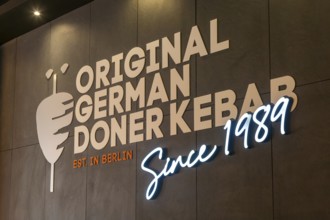 Inside GDK German Doner Kebab takeaway restaurant, Exeter, Devon, England, UK established Berlin