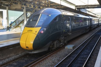GWR British Rail Class 800 train at platform, Exeter St Davids railway station, Exeter, Devon,