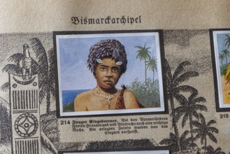 German colonies. Bismarck archipelago. Young native. According to the caption, robbery of woman and