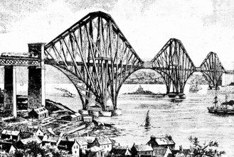 Forth Bridge, bridge over the Firth of Forth, UNESCO World Heritage Site, double-track railway