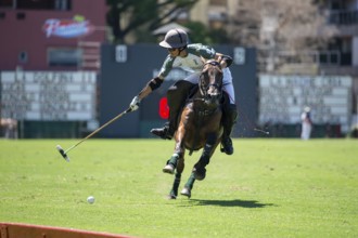 Portrait of polo player Bautista Bayugar from the La Hache Cria y Polo team at the 132nd Argentine