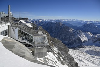 Mountain station of the cable car to the Zugspitze (2962 m), German side, Grainau municipality,