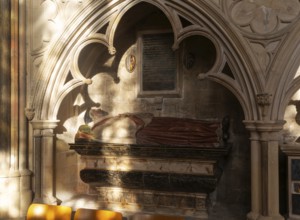 Memorial tomb effigy Sir John Dodderidge, died 1628 Exeter cathedral church, Exeter, Devon,
