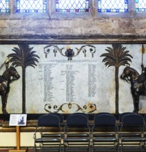 British army 9th Queens Royal Lancers, Indian memorial erected 1860, Exeter cathedral church,
