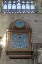 Astronomical clock inside Exeter cathedral church, Exeter, Devon, England, UK