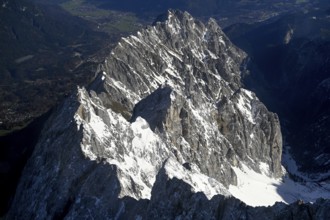 View of the Riffeltalwand from the mountain station of the Zugspitz cable car, Grainau
