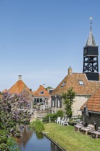 Gracht, canal in Hindeloopen, Friesland, Netherlands
