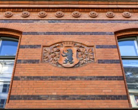 Historic building façade of the former polyclinic, now Humboldt University in Berlin, Ziegelstraße