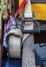 Detailed photo, safety belts for transporting heavy objects, Berlin, Germany