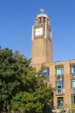 Clock tower of Northcote House, Streatham Campus, University of Exeter, Exeter, Devon, England, UK