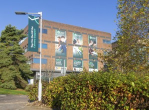 Banners about achievements accolades, Streatham Campus, University of Exeter, Exeter, Devon,