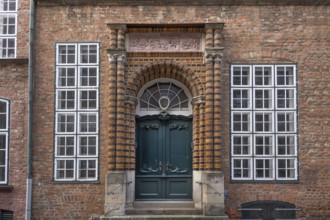Renaissance entrance portal with terracotta decoration of the Schabbelhaus, built in 1558, renewed