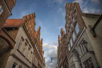 Late medieval residential and trading houses with staircases, 15th century, Lübeck, Hanseatic City