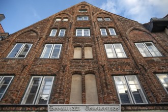 Brick Gothic residential building built in 1321, Hanseatic City of Lübeck, Schleswig-Holstein,