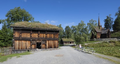 Maihaugen open-air museum with houses and objects from farms in Gudbrandsdal, Lillehammer am Mjøsa