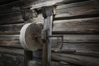 Old whetstone, Bjørnstad, farm from Vågå, Maihaugen open-air museum with houses and objects from
