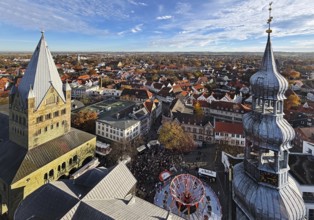 View from above from the mobile Skylift Look 360 degrees of St. Patrokli Cathedral and St. Peter's