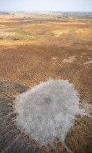 Dry season, structure and pattern of trails, landscape, aerial view of the Okavango Delta, near
