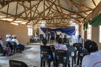 Locals at church, in a small church, Caprivi Strip, Namibia