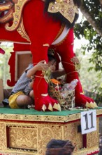 Combustion ceremony (Ngaben), preparation at the cremation site, Ubud, Bali, Indonesia