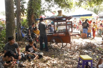 Grilled meat skewers, traditional warung, Ubud, Bali, Indonesia