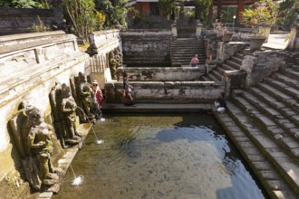 Elephant cave, ritual water basin, Goa Gajah, near Ubud, Bali, Indonesia