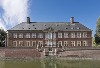 Baroque and moated castle Ahaus, today the seat of the Ahaus Technical Academy, Ahaus, Münsterland,