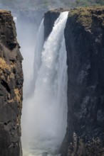 Water plunges into the depths, Victoria Falls and Gorge, Zimbabwe
